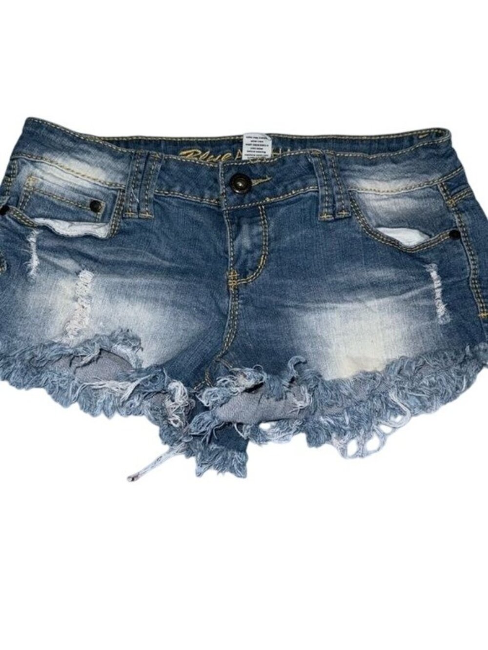 Blue Asphalt Womens Distressed Denim Shorts Size 9
